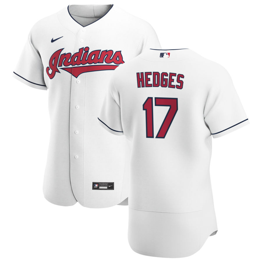 Cleveland Indians #17 Austin Hedges Men Nike White Home 2020 Authentic Team MLB Jersey